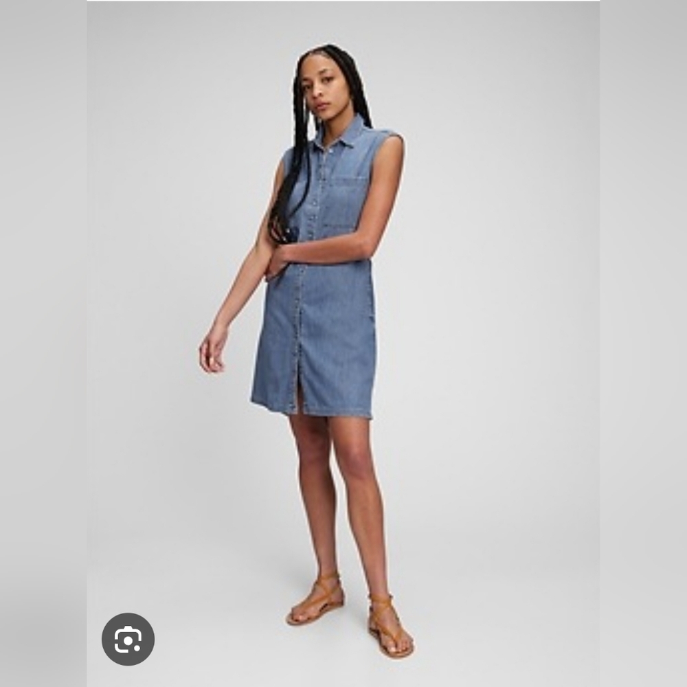 GAP Denim Utility Sleeveless Shirtdress XS